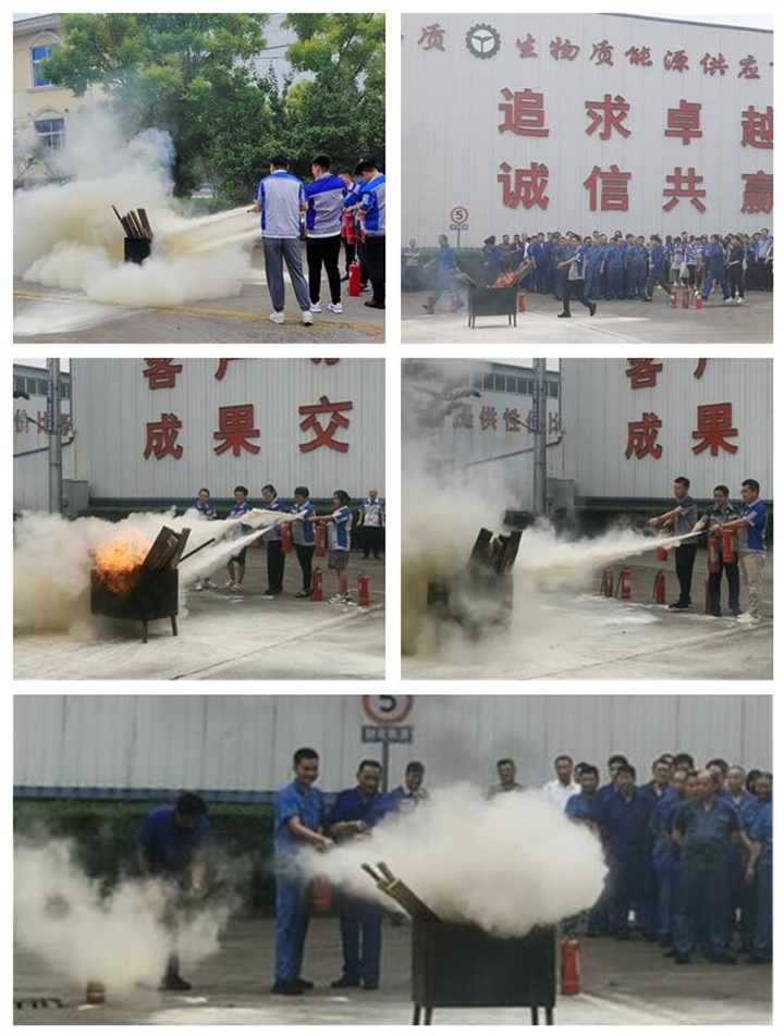 隨后，集團(tuán)消防安全員為廣大職工講解滅火器和消防水槍的使用方法，并現(xiàn)場演示。廣大員工積極參與到教學(xué)演練當(dāng)中，進(jìn)一步鞏固消防培訓(xùn)知識(shí)。